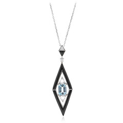 Collana in oro con Acquamarina Brasiliana AAA (CIRARI)
