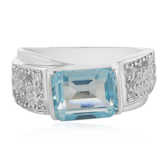 Anello da uomo in argento con Topazio Blu Cielo