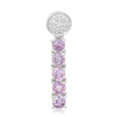 Ciondolo in argento con Zaffiro Ceylon Porpora (non riscaldato)