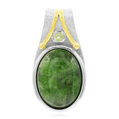 Ciondolo in argento con Diopside Russo