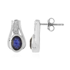 Orecchini in argento con Zaffiro Blu del Madagascar