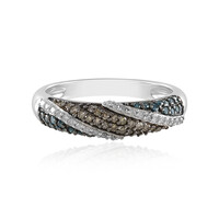 Anello in argento con Diamante Blu I2