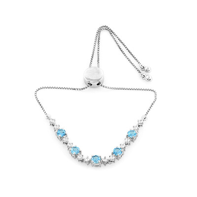 Bracciale in argento con Topazio Blu Svizzero