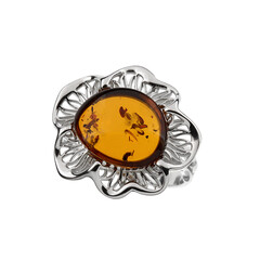 Anello in argento con Ambra Baltica