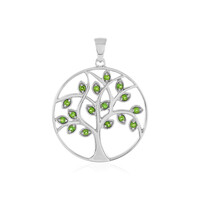 Ciondolo in argento con Diopside Russo