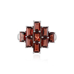 Anello in argento con Granato Mozambico