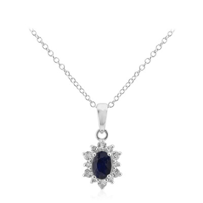 Collana in argento con Zaffiro Blu del Madagascar