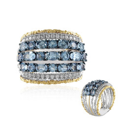 Anello in argento con Acquamarina della Tanzania (Gems en Vogue)