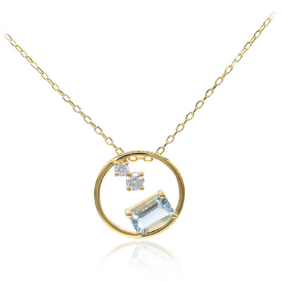 Collana in oro con Acquamarina Brasiliana AAA (CIRARI)