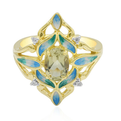 Anello in argento con Quarzo Oliva