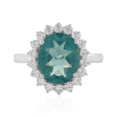 Anello in argento con Fluorite Petrolio del Belgio