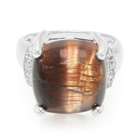 Anello in argento con Occhio di Tigre Rosso