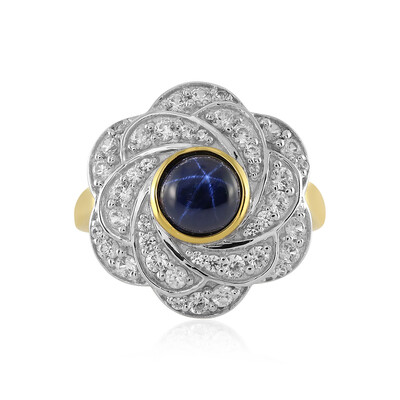 Anello in argento con Zaffiro Stellato Blu