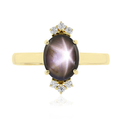 Anello in oro con Zaffiro Stellato Nero