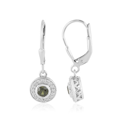 Orecchini in argento con Zircone Ceylon Verde