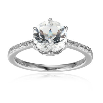 Anello in argento con Topazio Bianco