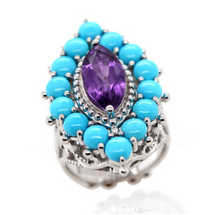 Anello in argento con Ametista Zambiana (Dallas Prince Designs)