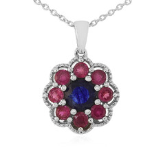Collana in argento con Zaffiro Blu del Madagascar
