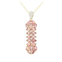 Collana in oro con Zaffiro Padparadscha (non riscaldato)