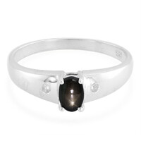 Anello da uomo in argento con Zaffiro Stellato Nero
