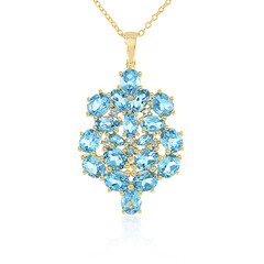 Collana in argento con Topazio Blu Svizzero