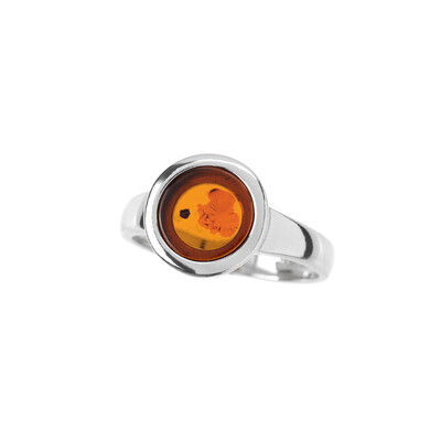 Anello in argento con Ambra Baltica (dagen)