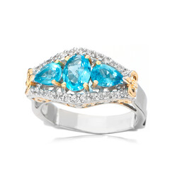 Anello in argento con Apatite Paraiba (Dallas Prince Designs)