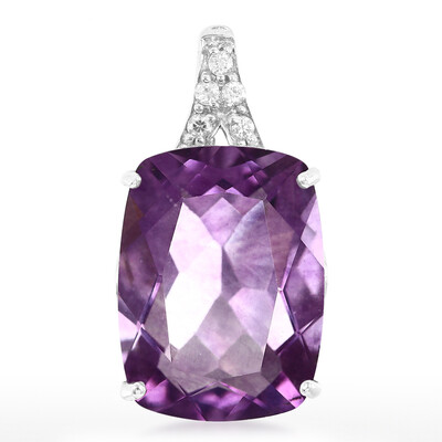 Ciondolo in argento con Fluorite Spagnola Rosa