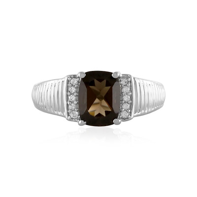 Anello in argento con Quarzo Fumè