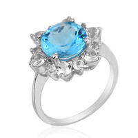 Anello in argento con Topazio Blu Svizzero
