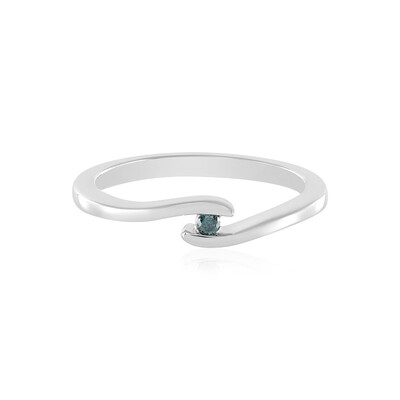 Anello in argento con Diamante Blu I3