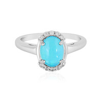 Anello in argento con Opale Blu dell'Etiopia
