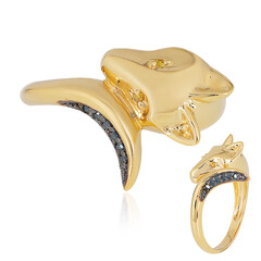 Anello in argento con Diamante Giallo I3