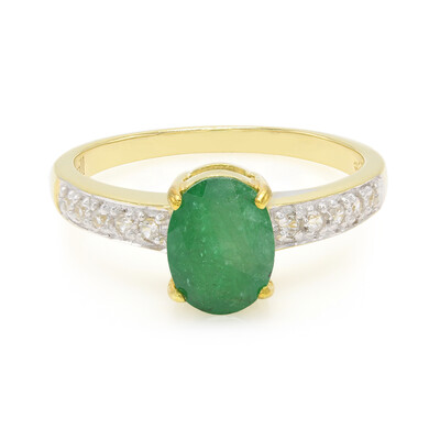 Anello placcato in oro con Smeraldo Bahia