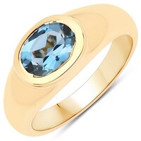 Anello in argento con Topazio Blu Londra