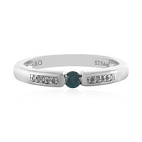 Anello in argento con Diamante Blu I3