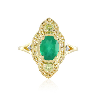 Anello in argento con Onice Verde