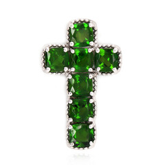 Ciondolo in argento con Diopside Russo