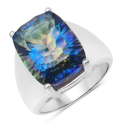 Anello in argento con Quarzo Mistico Blu