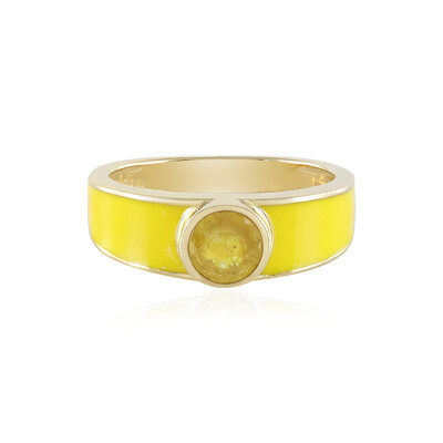 Anello in argento con Zaffiro Giallo del Madagascar