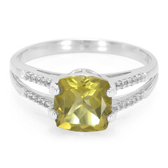 Anello in argento con Quarzo Oliva