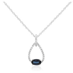 Collana in oro con Zaffiro Ceylon Blu