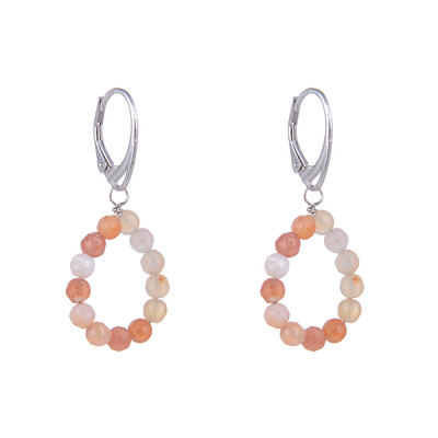 Orecchini in argento con Agata Rossa Botswana