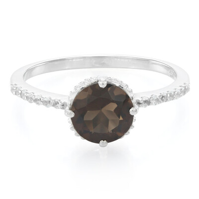 Anello in argento con Quarzo Fumè
