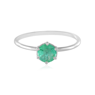 Anello in platino con Smeraldo Colombiano