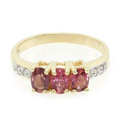 Anello in oro con Zaffiro Padparadscha (non riscaldato)