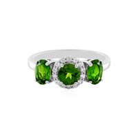 Anello in argento con Diopside Russo