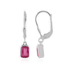 Orecchini in argento con Zaffiro Rosa del Madagascar