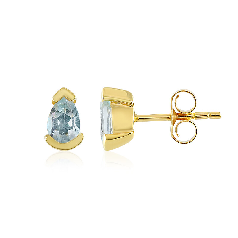 Orecchini pendenti ovali vintage topazio blu bachelite diamanti oro
