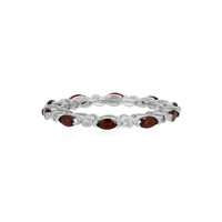 Anello in argento con Granato Mozambico